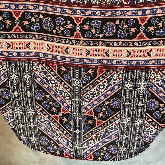 KNOX ROSE Patch Front Pocket Blouse Aztec Boho Womens Extra Small XS - Picture 12 of 14
